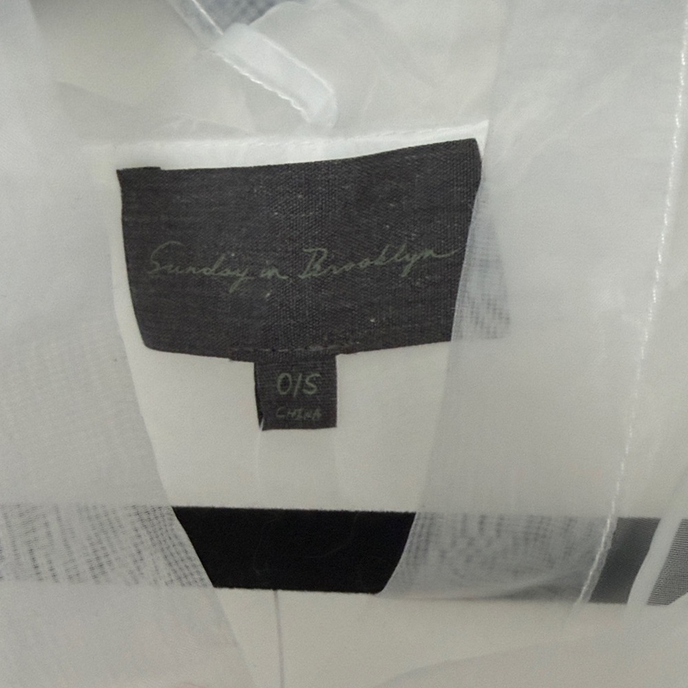 Anthropologie Sheer White Organza Pullover Hooded Top - Picture 8 of 10